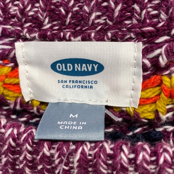 Old Navy Multicolor Purple Fair Isle Knitted Sweater - Picture 15 of 16